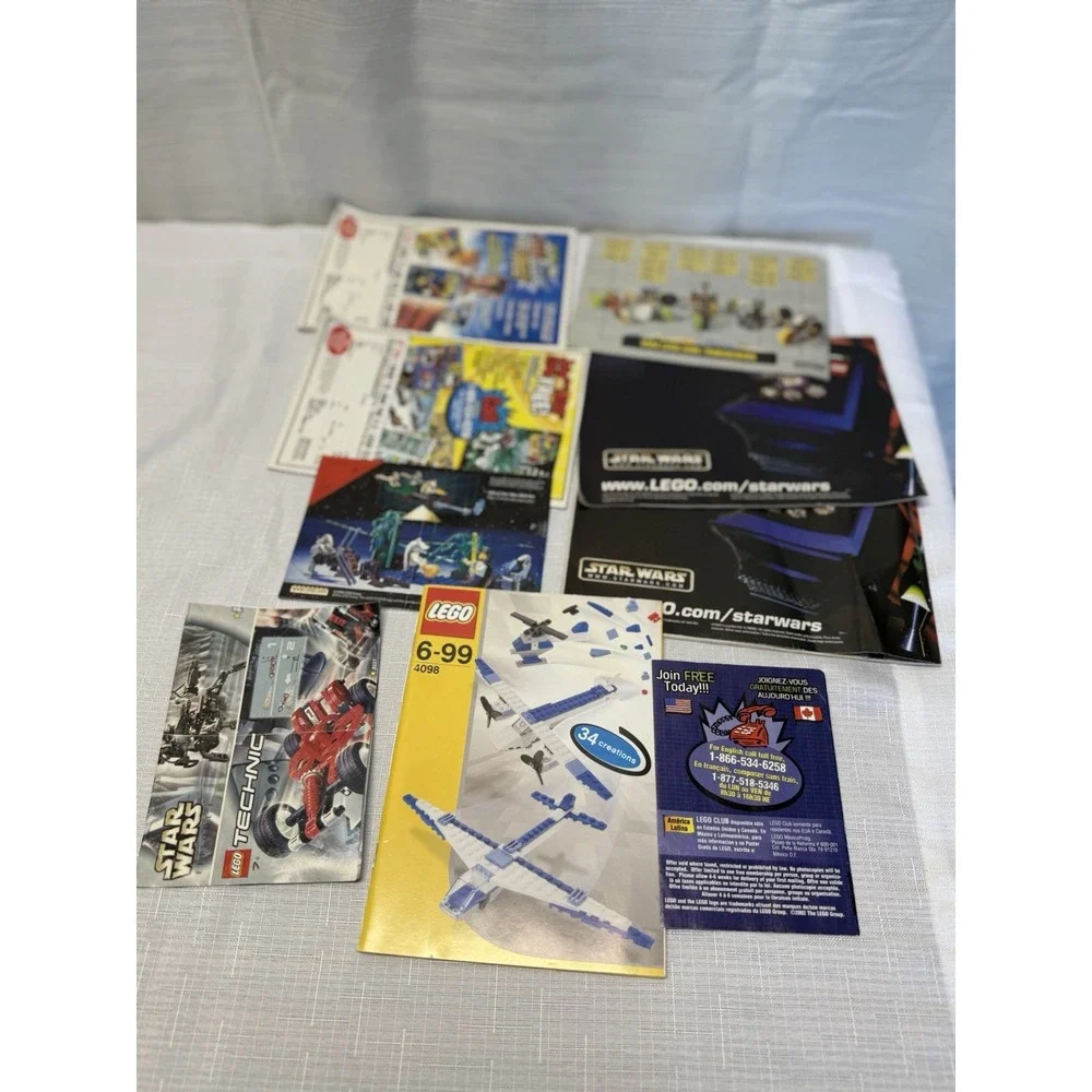 Vintage LEGO Instruction Manuals 9 Piece Lot Star Wars Technic 2000s Catalogs